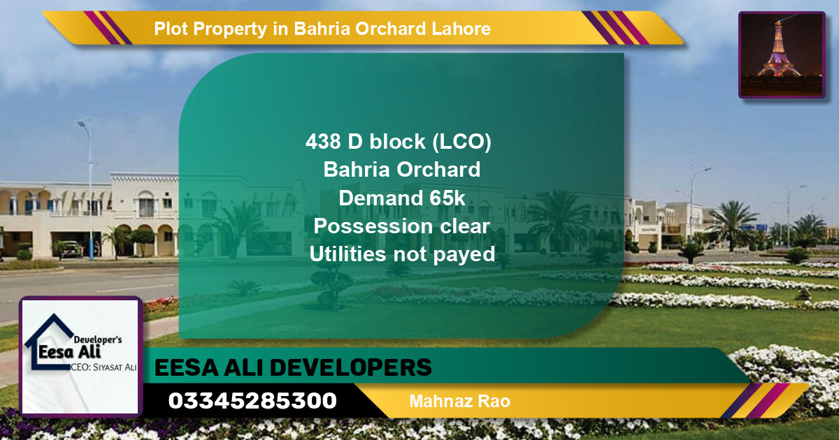 Residential Plot for Sale in Bahria Orchard, Lahore - (BP-81366)