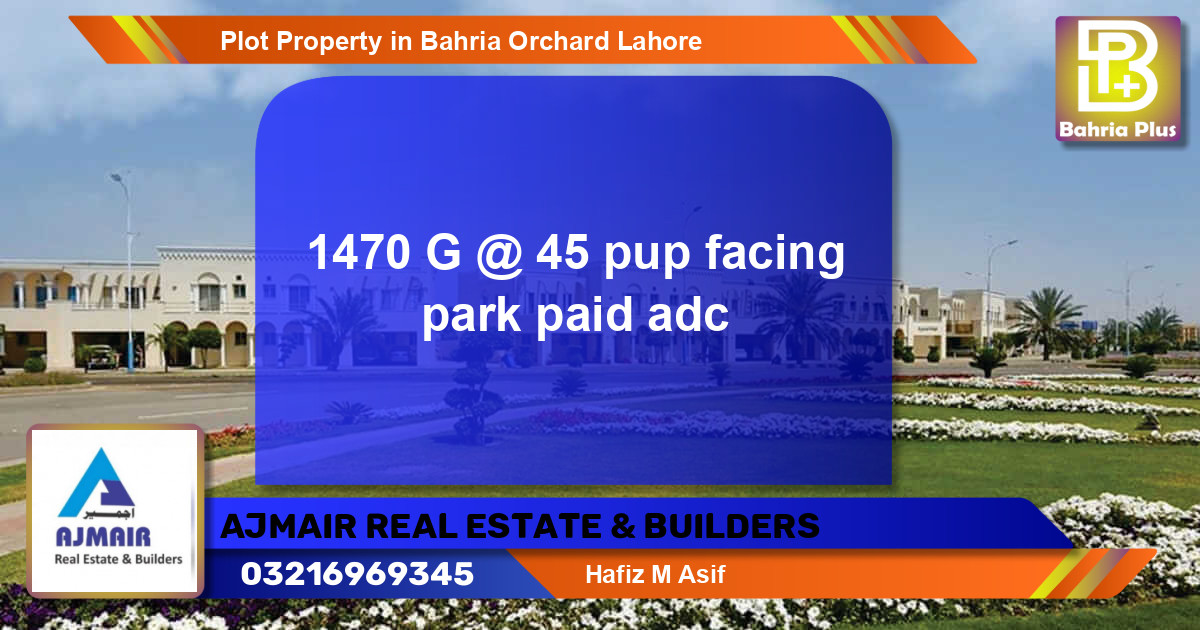 Residential Plot for Sale in Bahria Orchard, Lahore - (BP-81370)
