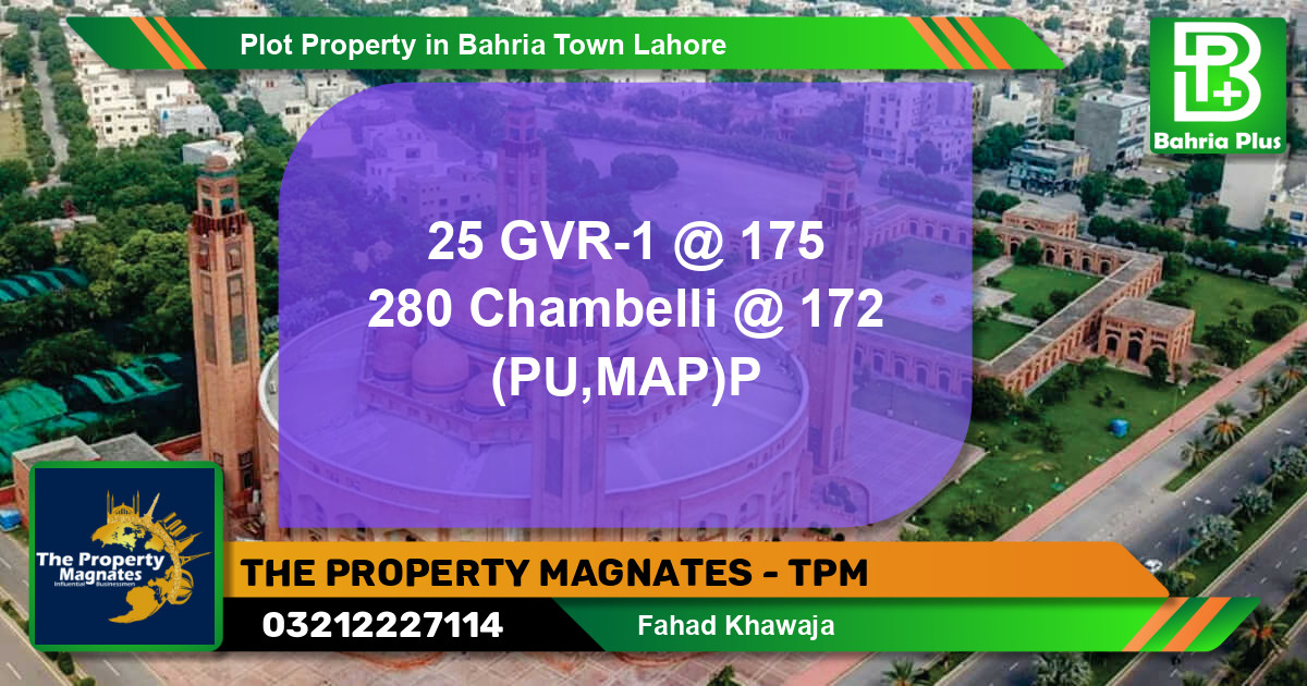 Residential Plot for Sale in Bahria Town, Lahore - (BP-81377)