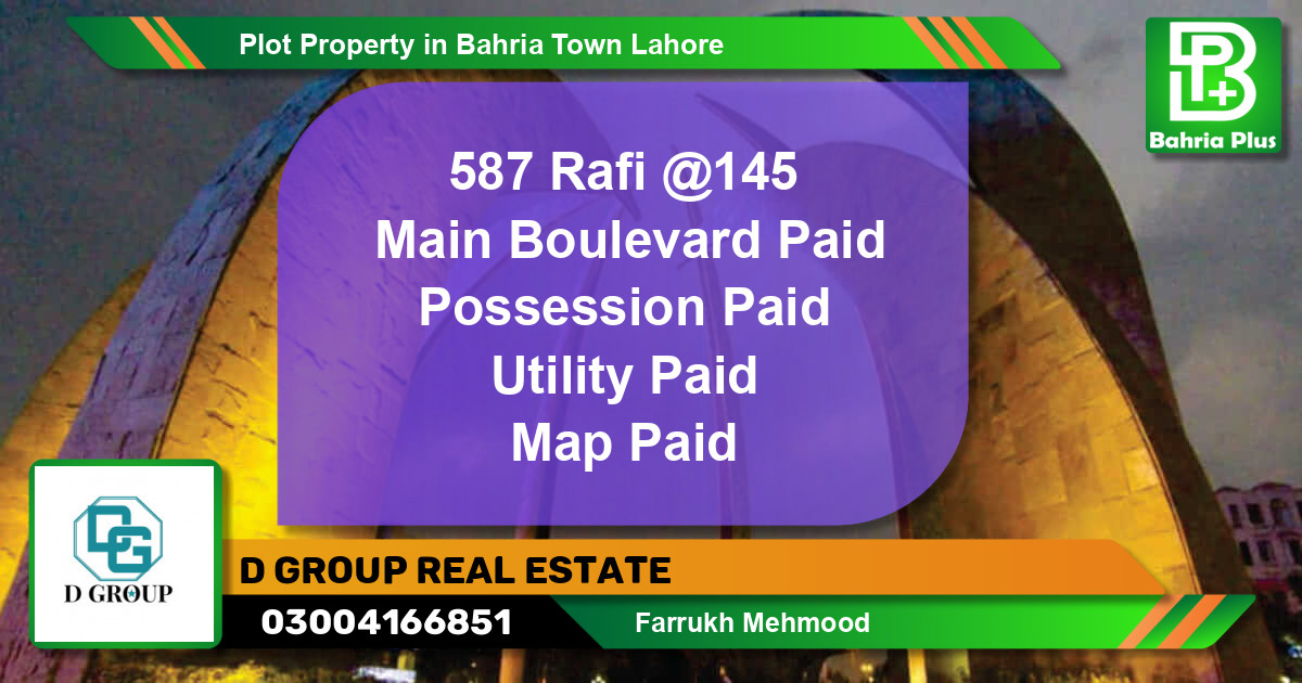 Residential Plot for Sale in Bahria Town, Lahore - (BP-81385)