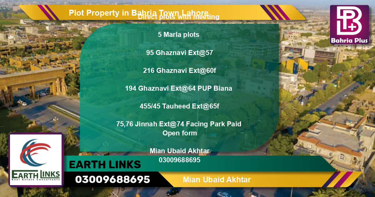 Residential Plot for Sale in Bahria Town, Lahore - (BP-81387)