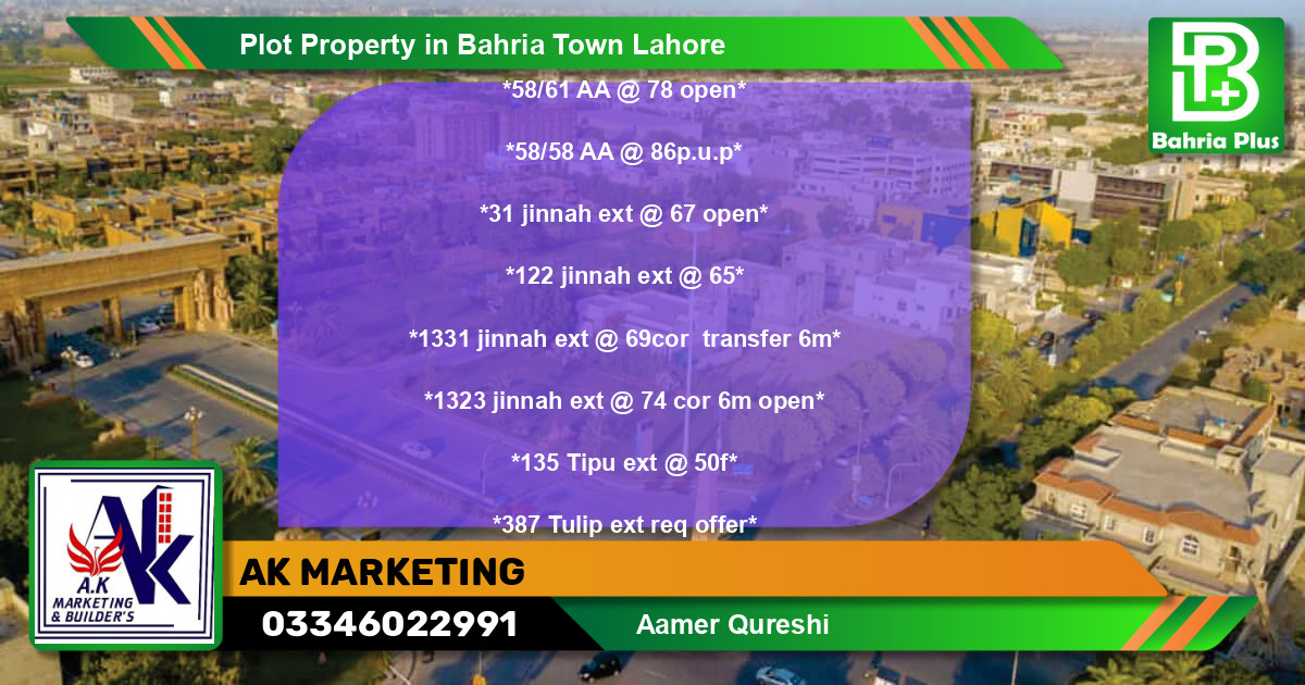 Residential Plot for Sale in Bahria Town, Lahore - (BP-81422)