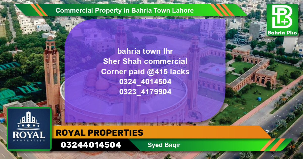 Commercial Property for Sale in Bahria Town, Lahore - (BP-81434)