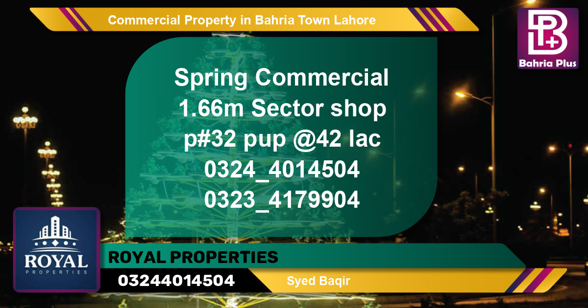 Commercial Property for Sale in Bahria Town, Lahore - (BP-81438)