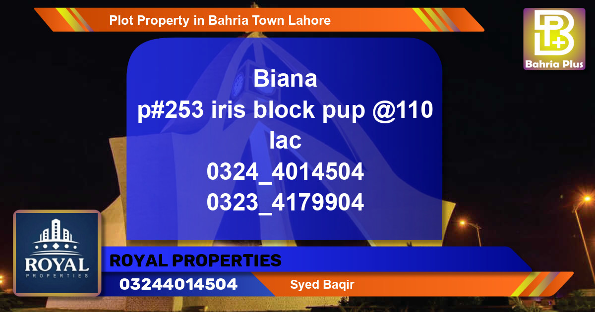 Residential Plot for Sale in Bahria Town, Lahore - (BP-81442)