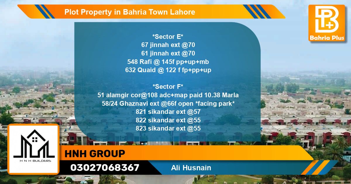 Residential Plot for Sale in Bahria Town, Lahore - (BP-81447)