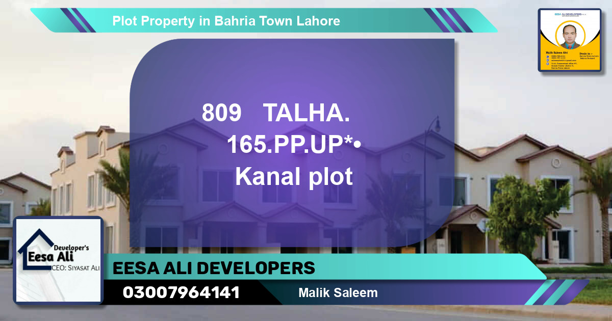 Residential Plot for Sale in Bahria Town, Lahore - (BP-81458)