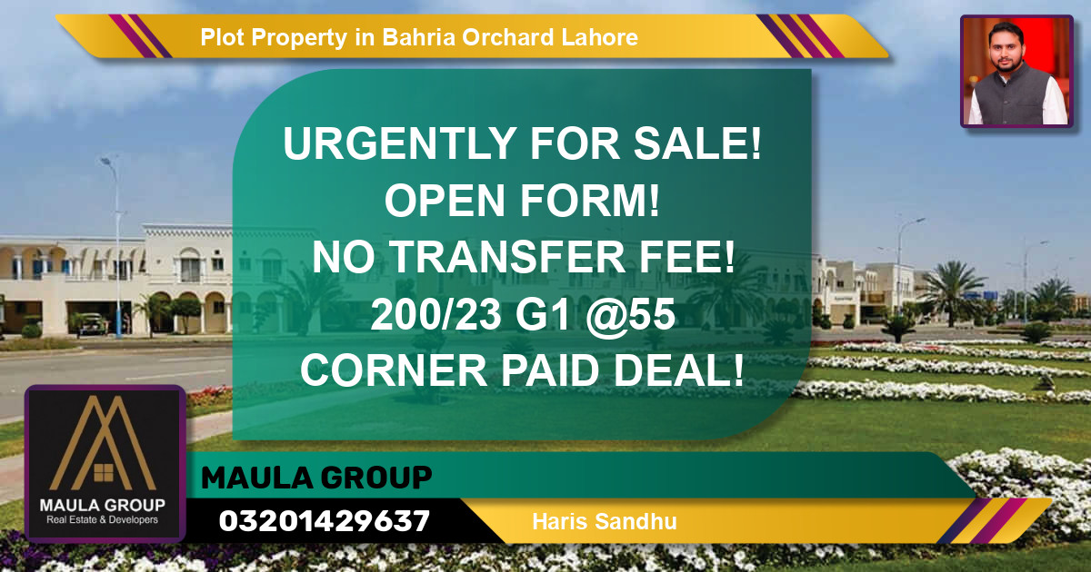 Residential Plot for Sale in Bahria Orchard, Lahore - (BP-81459)