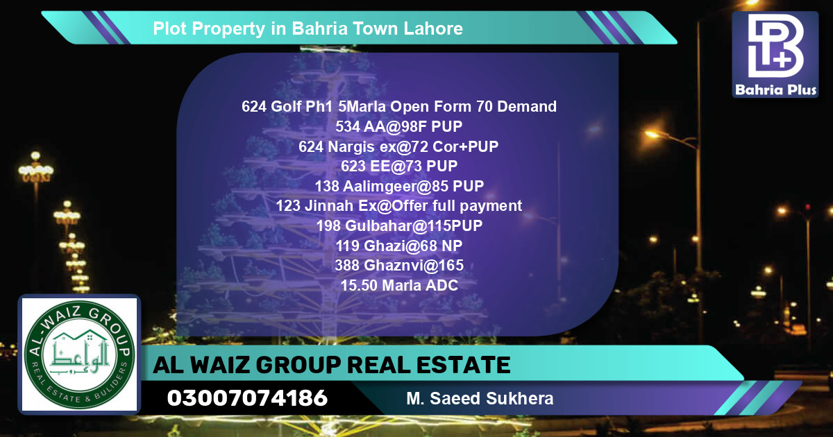 Residential Plot for Sale in Bahria Town, Lahore - (BP-81463)