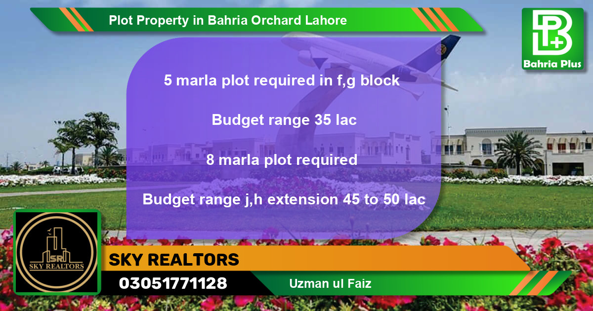 Residential Plot for Sale in Bahria Orchard, Lahore - (BP-81477)