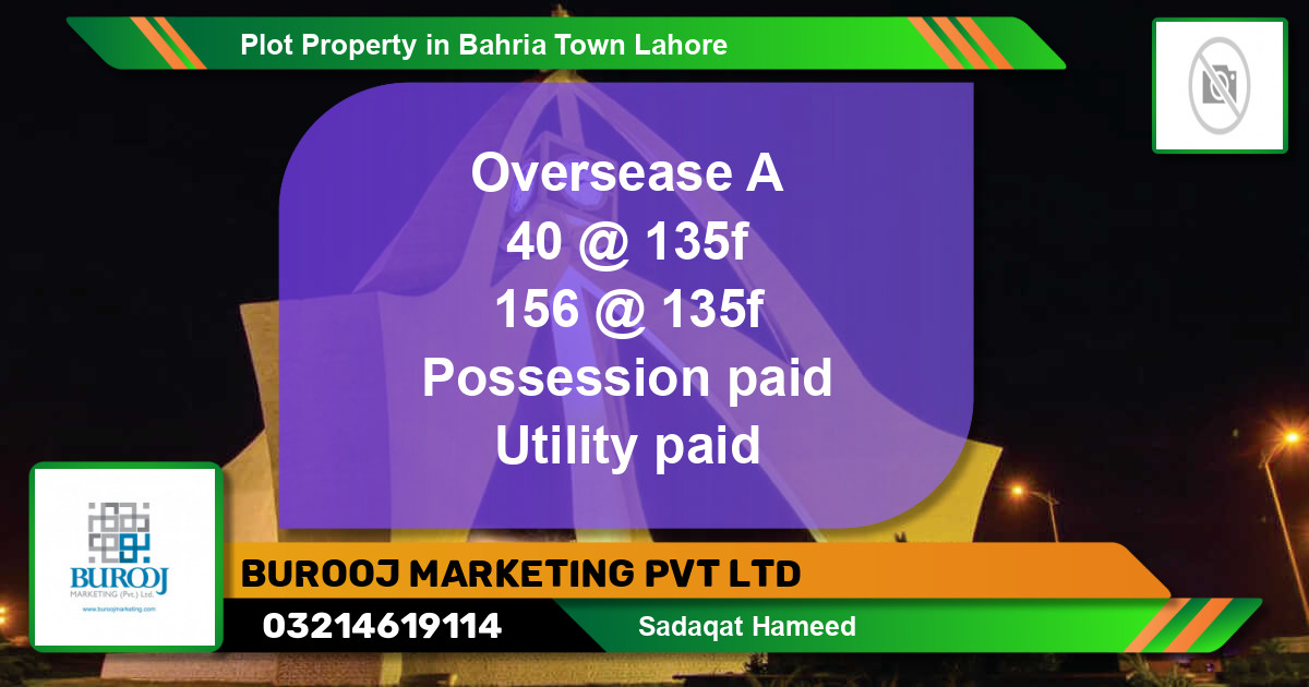 Residential Plot for Sale in Bahria Town, Lahore - (BP-81481)