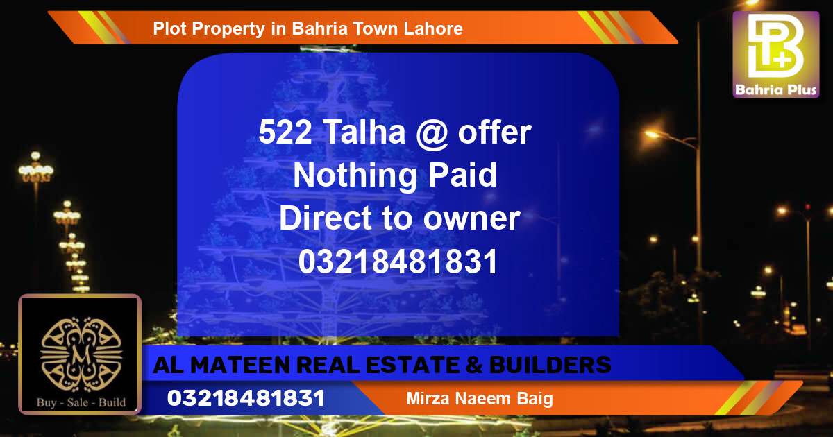 Residential Plot for Sale in Bahria Town, Lahore - (BP-81518)