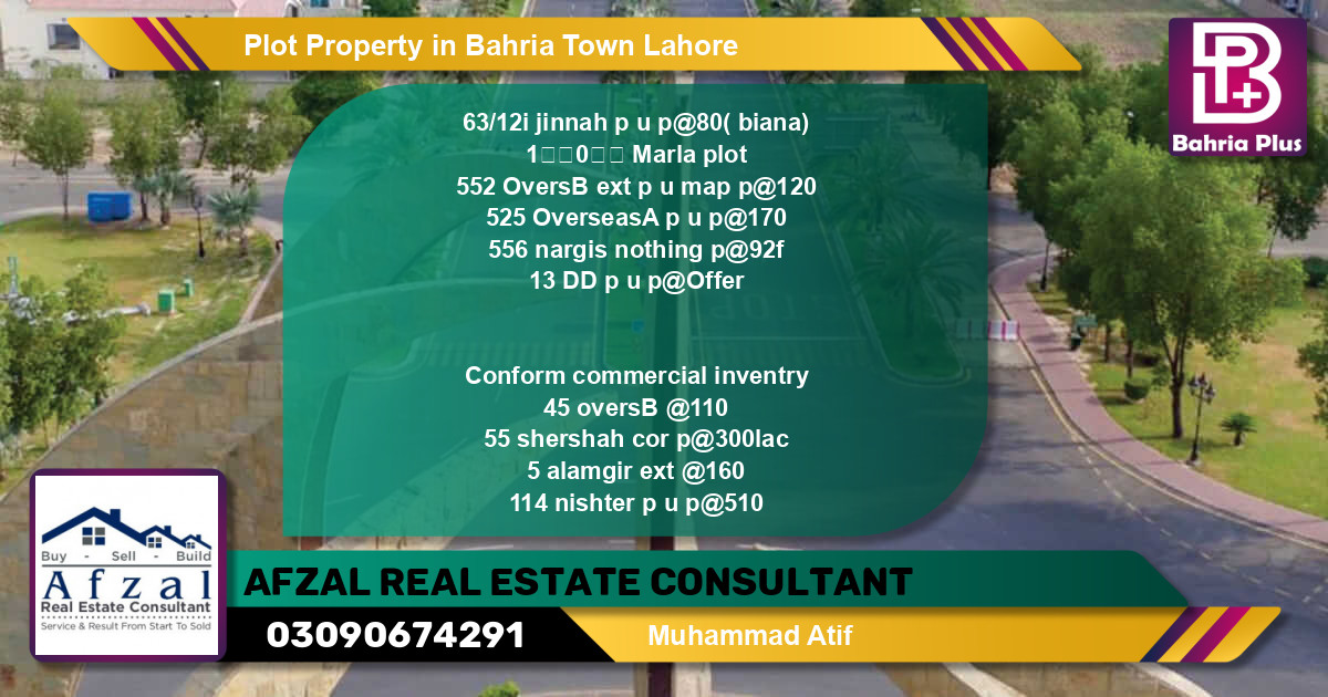Commercial Plot for Sale in Bahria Town, Lahore - (BP-81533)