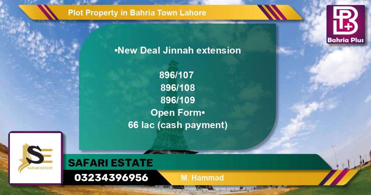 Residential Plot for Sale in Bahria Town, Lahore - (BP-81581)