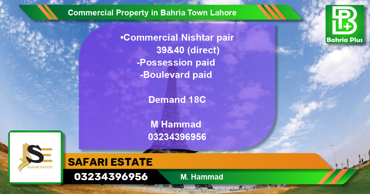 Commercial Property for Sale in Bahria Town, Lahore - (BP-81584)