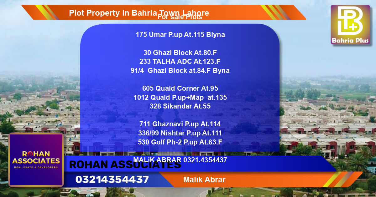 Residential Plot for Sale in Bahria Town, Lahore - (BP-81591)