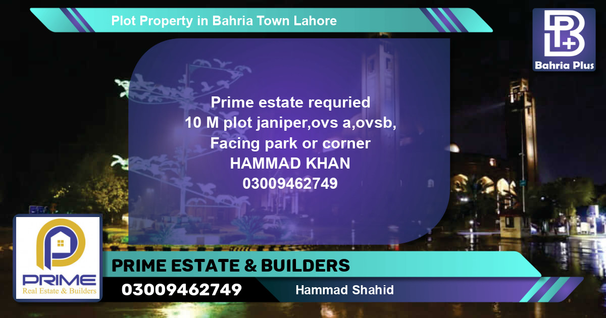 Residential Plot for Sale in Bahria Town, Lahore - (BP-81595)