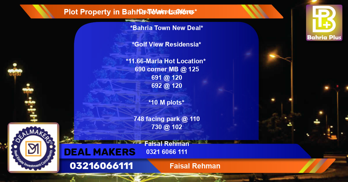 Residential Plot for Sale in Bahria Town, Lahore - (BP-81645)
