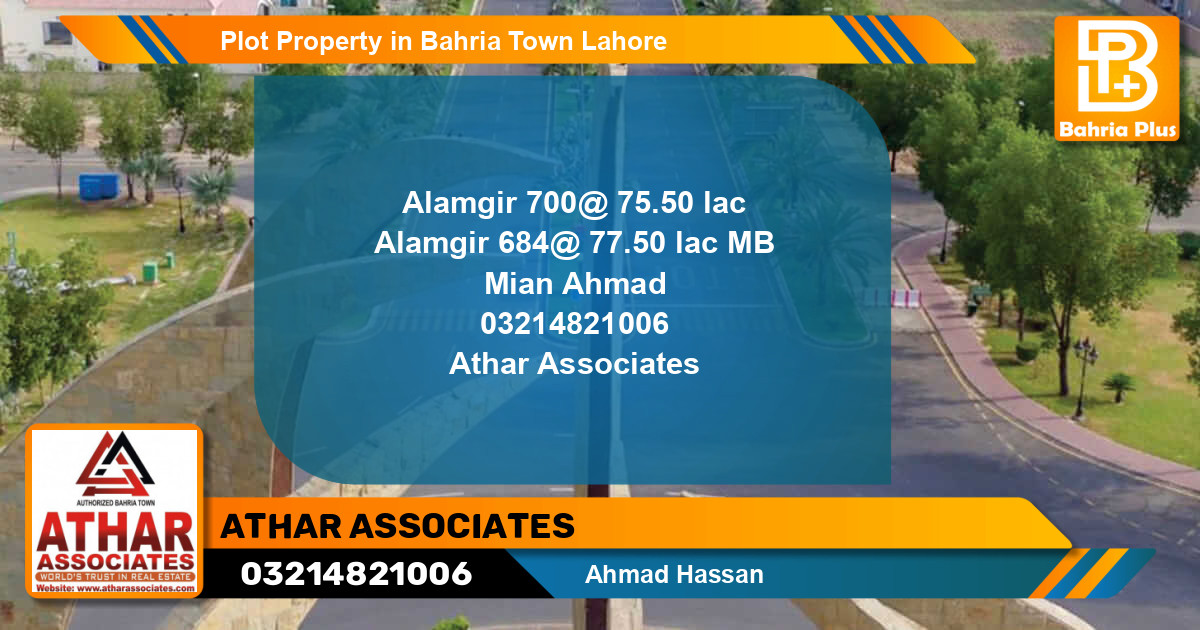Residential Plot for Sale in Bahria Town, Lahore - (BP-81669)