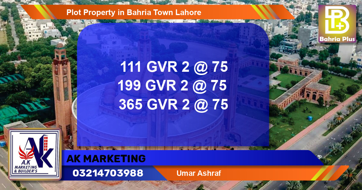 Residential Plot for Sale in Bahria Town, Lahore - (BP-81699)