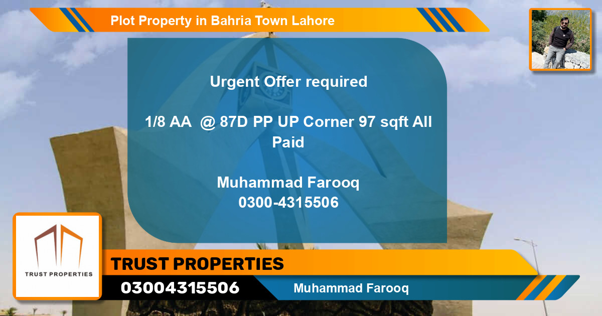 Residential Plot for Sale in Bahria Town, Lahore - (BP-81711)