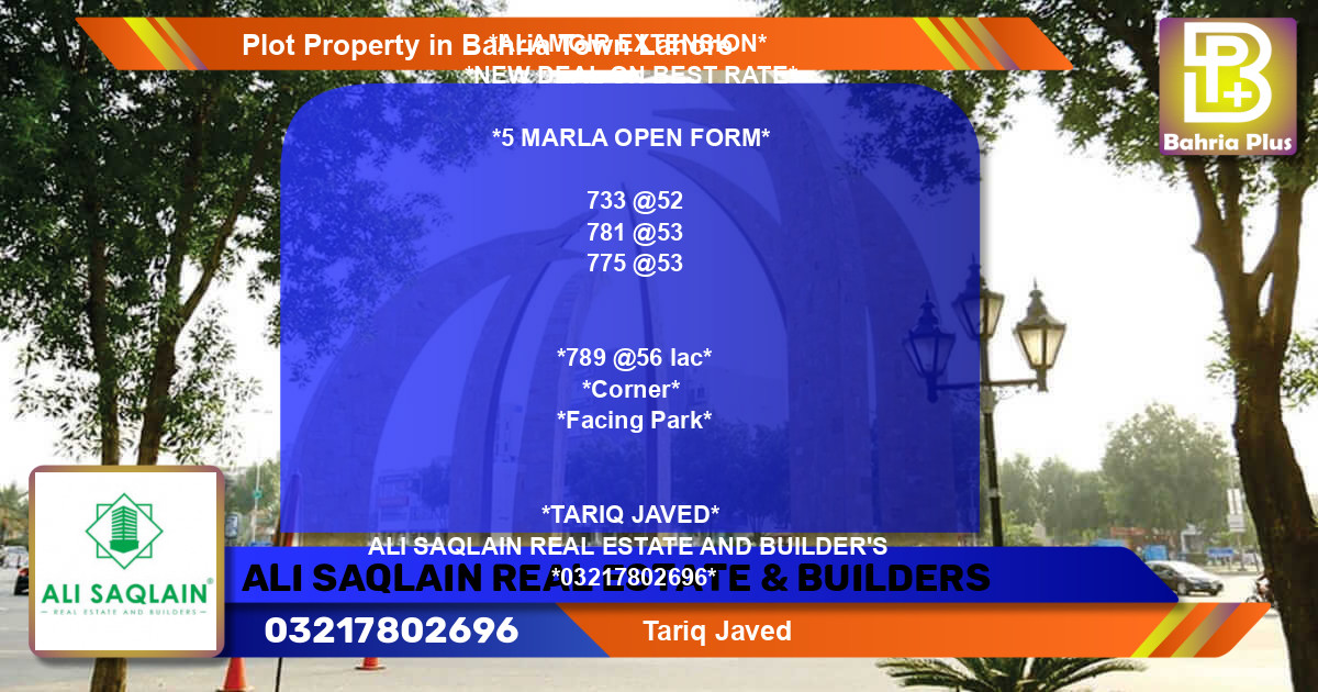 Residential Plot for Sale in Bahria Town, Lahore - (BP-81728)