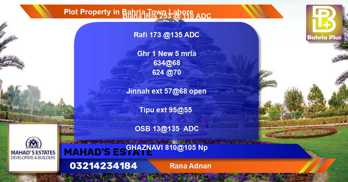 Residential Plot for Sale in Bahria Town, Lahore - (BP-81736)