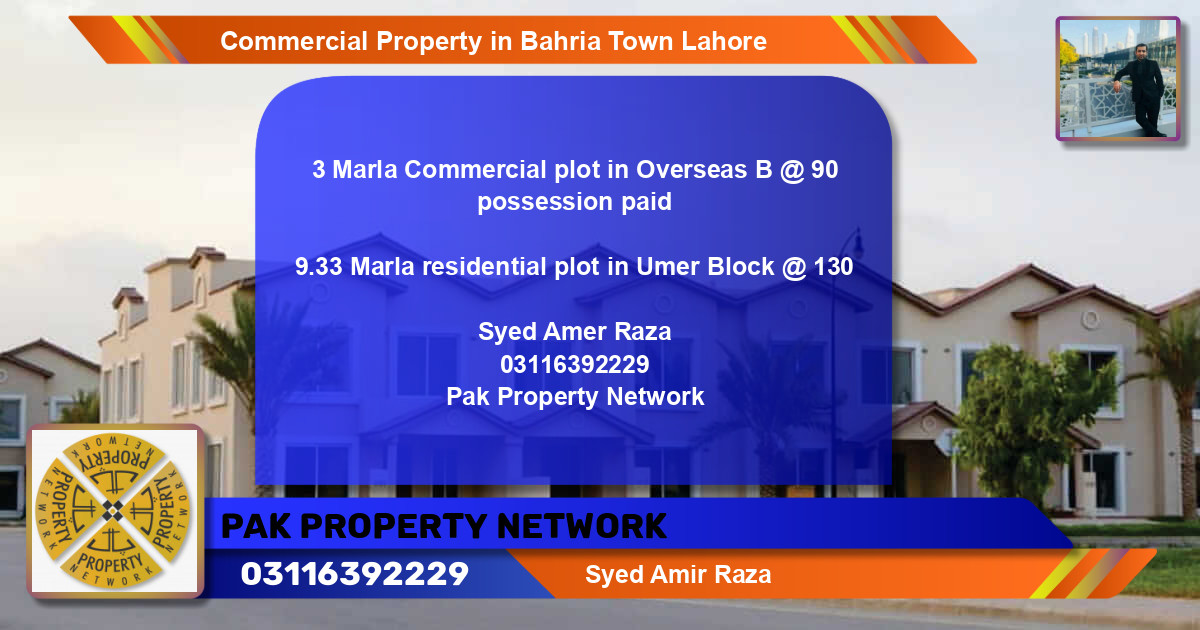 Commercial Property for Sale in Bahria Town, Lahore - (BP-81748)