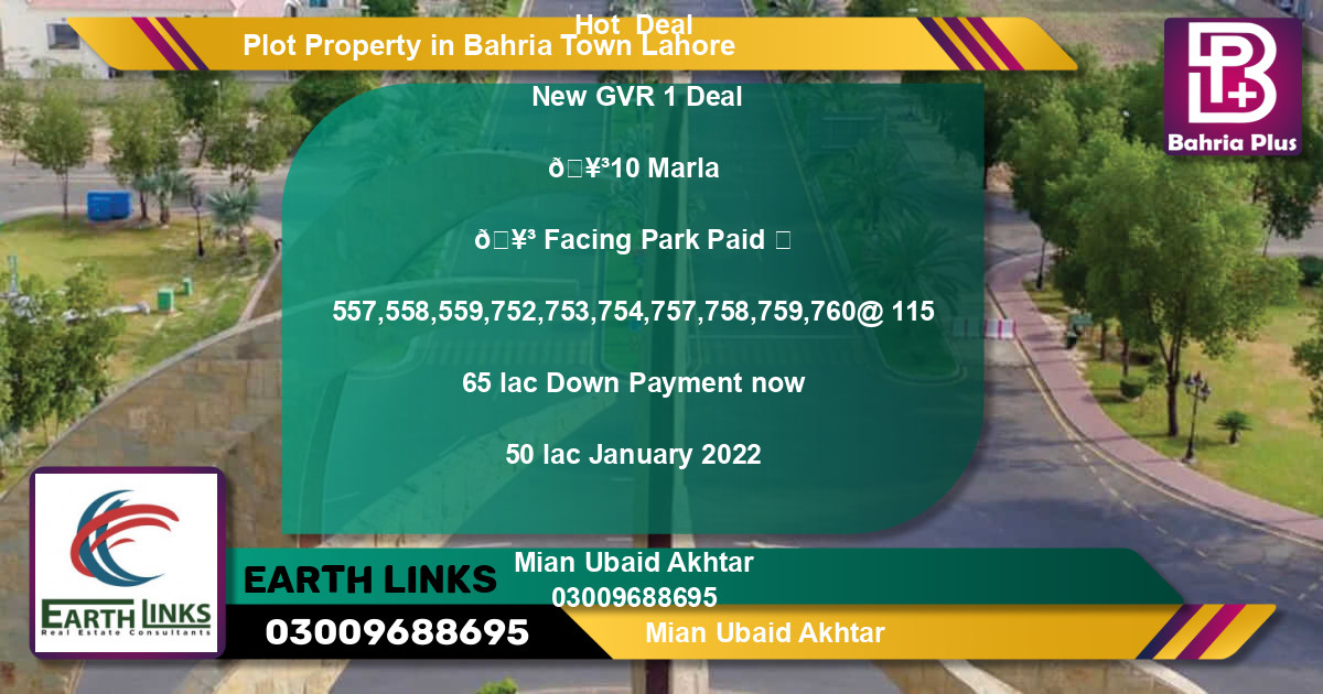 Residential Plot for Sale in Bahria Town, Lahore - (BP-81755)