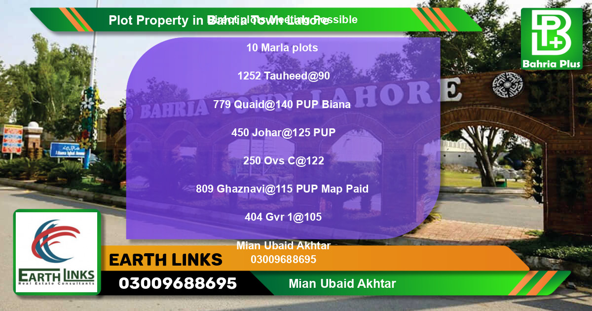 Residential Plot for Sale in Bahria Town, Lahore - (BP-81756)