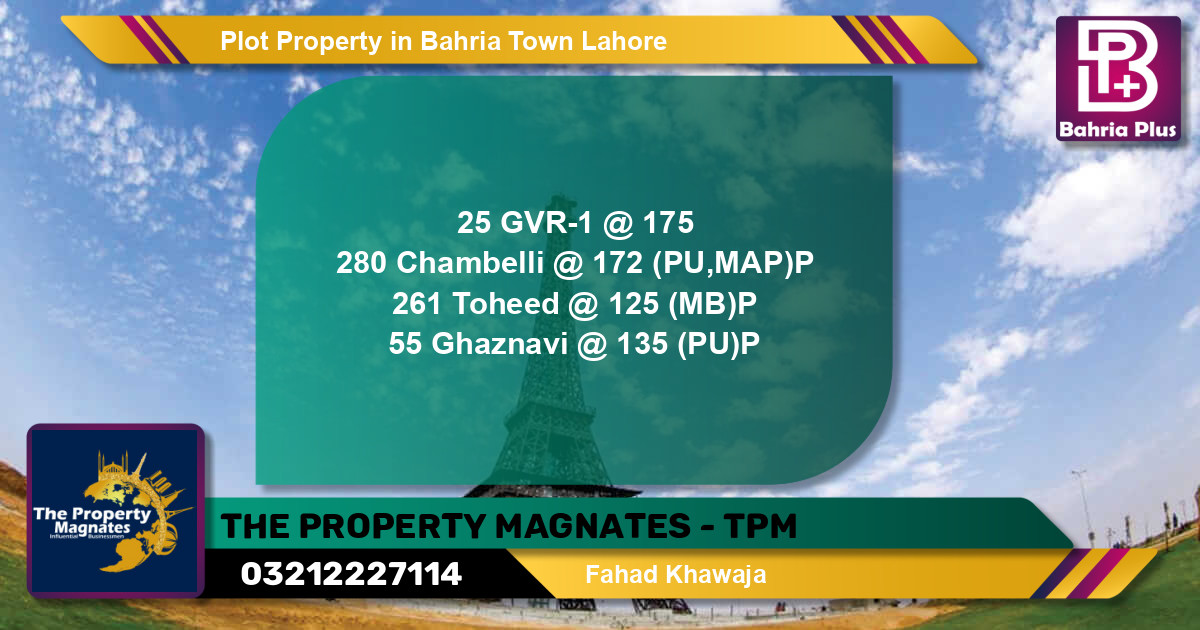Residential Plot for Sale in Bahria Town, Lahore - (BP-81765)