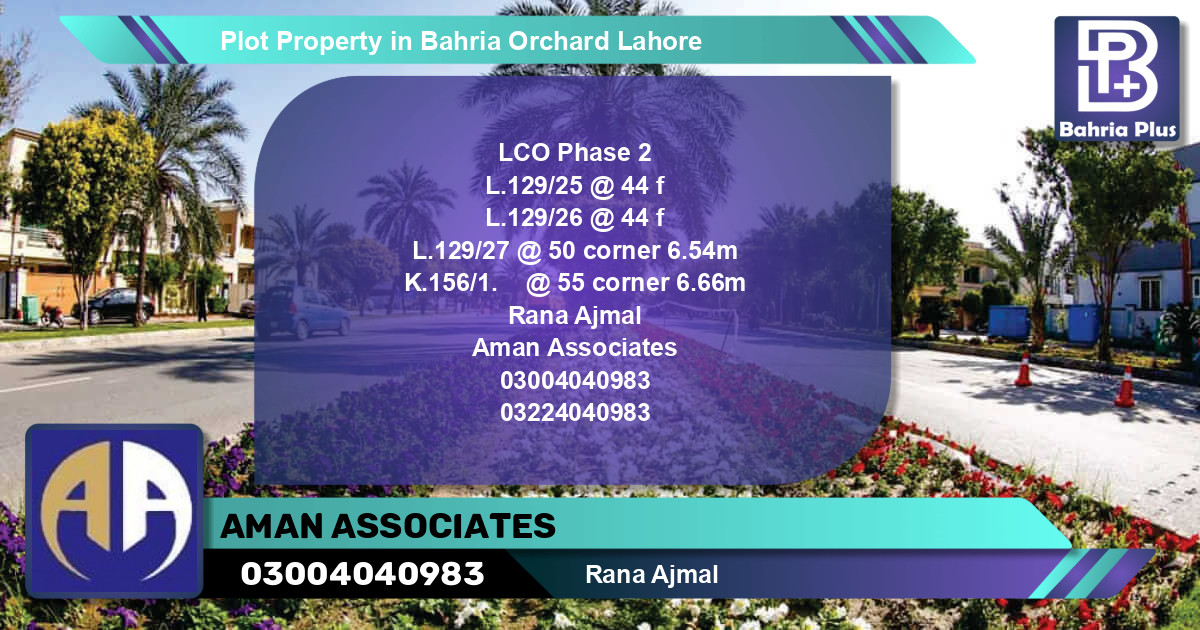 Residential Plot for Sale in Bahria Orchard, Lahore - (BP-81776)