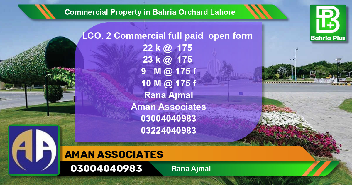 Commercial Property for Sale in Bahria Orchard, Lahore - (BP-81777)