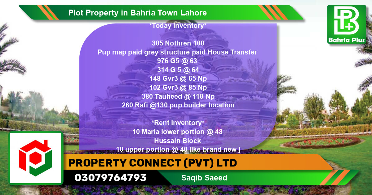 Residential Plot for Sale in Bahria Town, Lahore - (BP-81793)