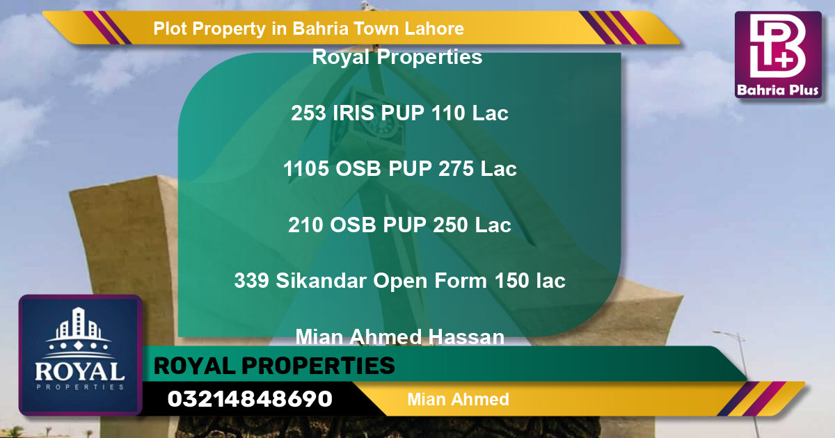 Residential Plot for Sale in Bahria Town, Lahore - (BP-81795)