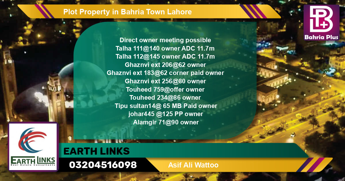 Residential Plot for Sale in Bahria Town, Lahore - (BP-81797)