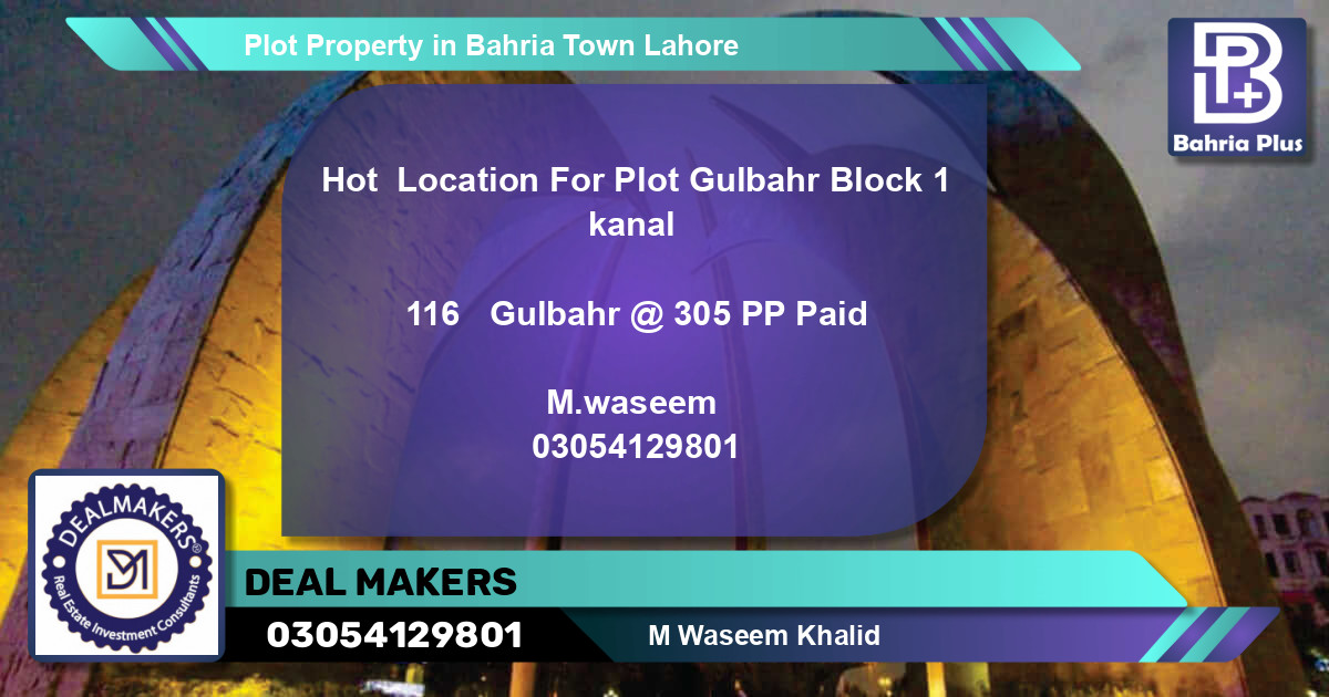 Residential Plot for Sale in Bahria Town, Lahore - (BP-81802)