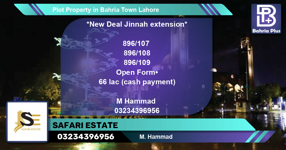 Residential Plot for Sale in Bahria Town, Lahore - (BP-81844)