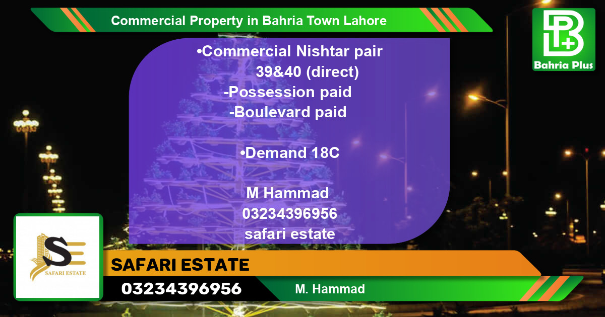 Commercial Property for Sale in Bahria Town, Lahore - (BP-81845)