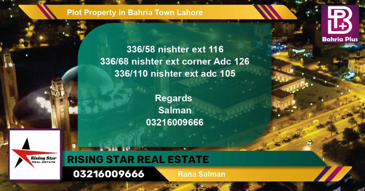 Residential Plot for Sale in Bahria Town, Lahore - (BP-81858)