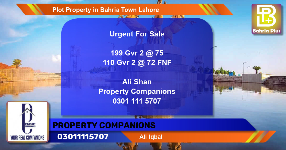 Residential Plot for Sale in Bahria Town, Lahore - (BP-81875)