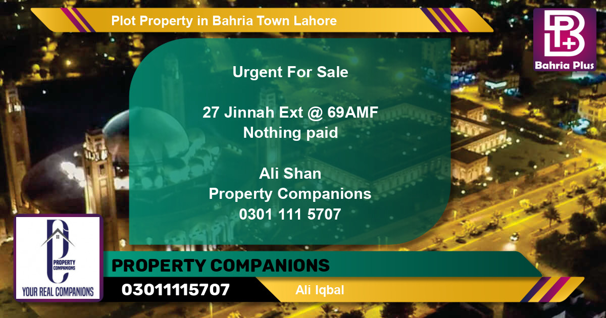 Residential Plot for Sale in Bahria Town, Lahore - (BP-81880)