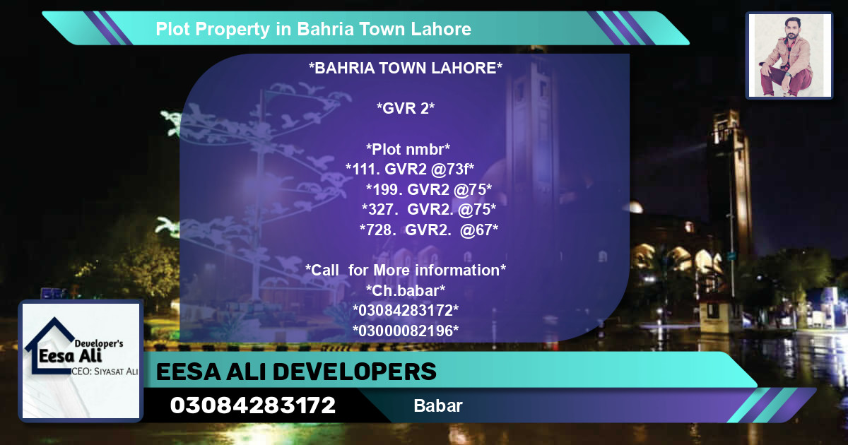 Residential Plot for Sale in Bahria Town, Lahore - (BP-81885)