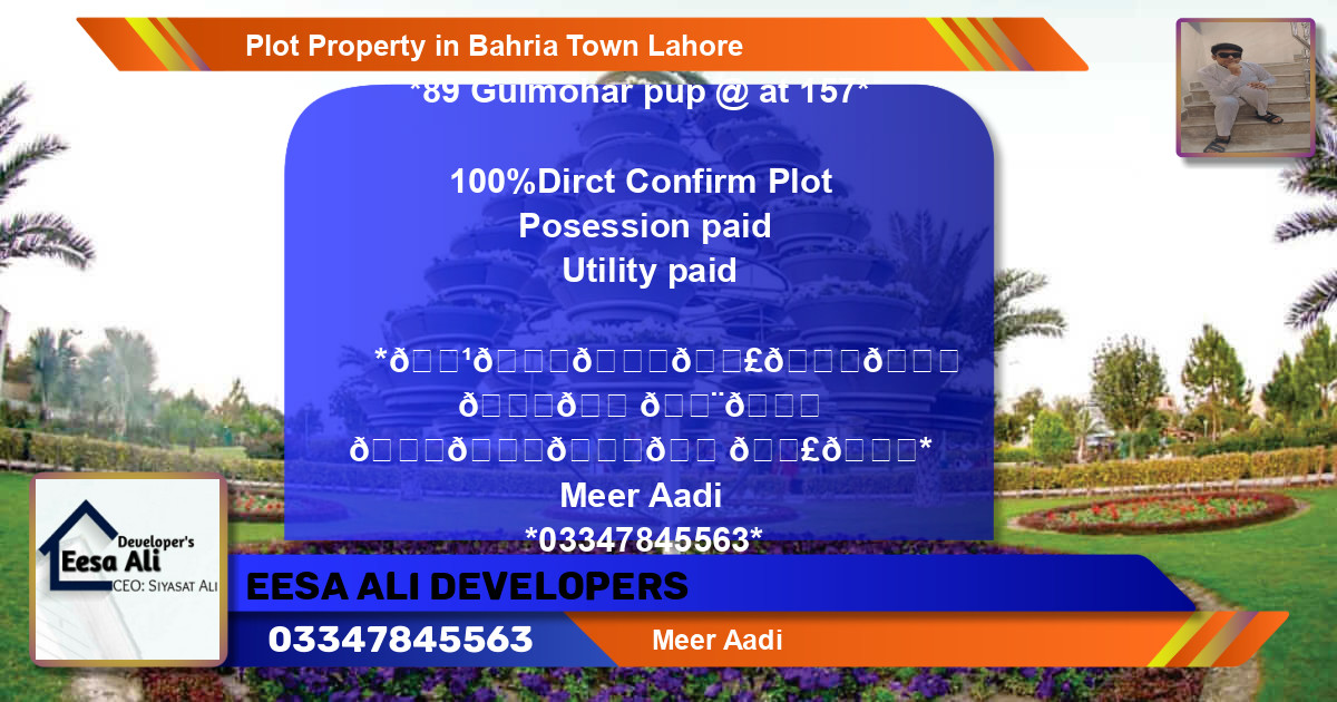 Residential Plot for Sale in Bahria Town, Lahore - (BP-81892)