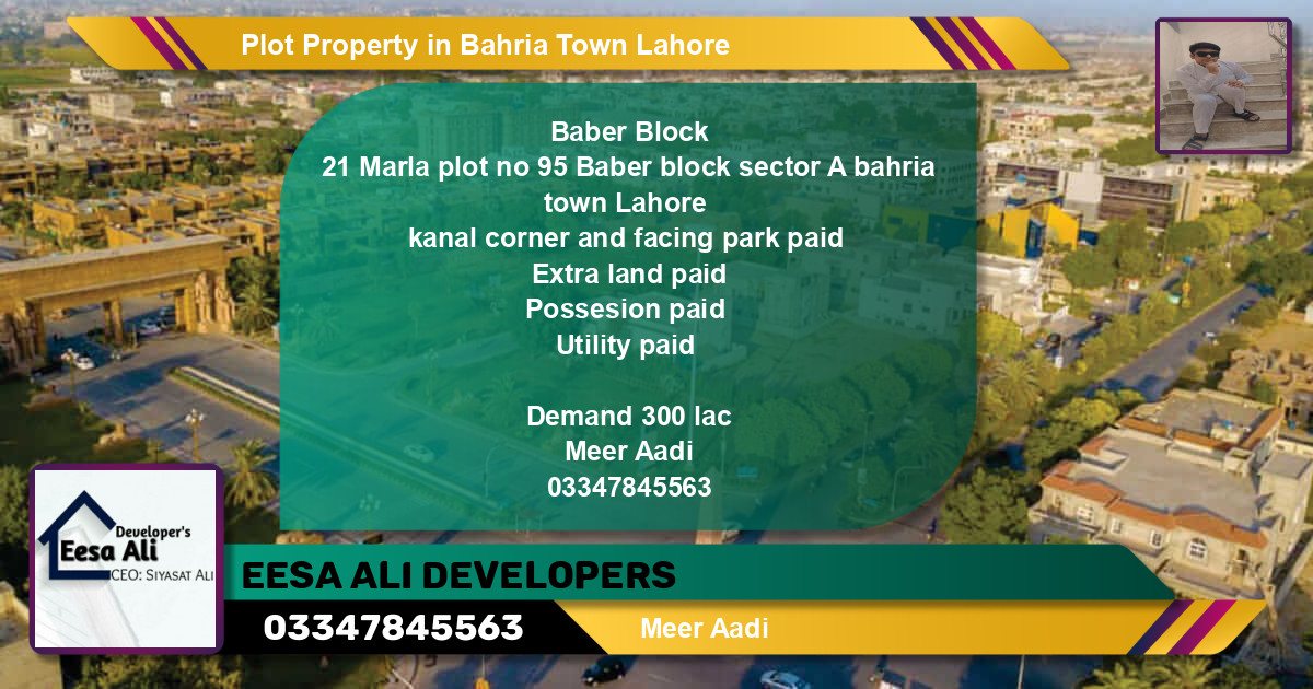 Residential Plot for Sale in Bahria Town, Lahore - (BP-81894)