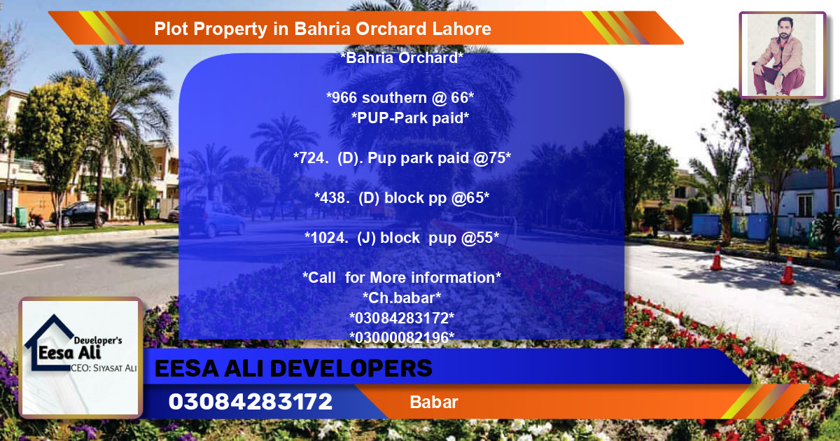 Residential Plot for Sale in Bahria Orchard, Lahore - (BP-81896)