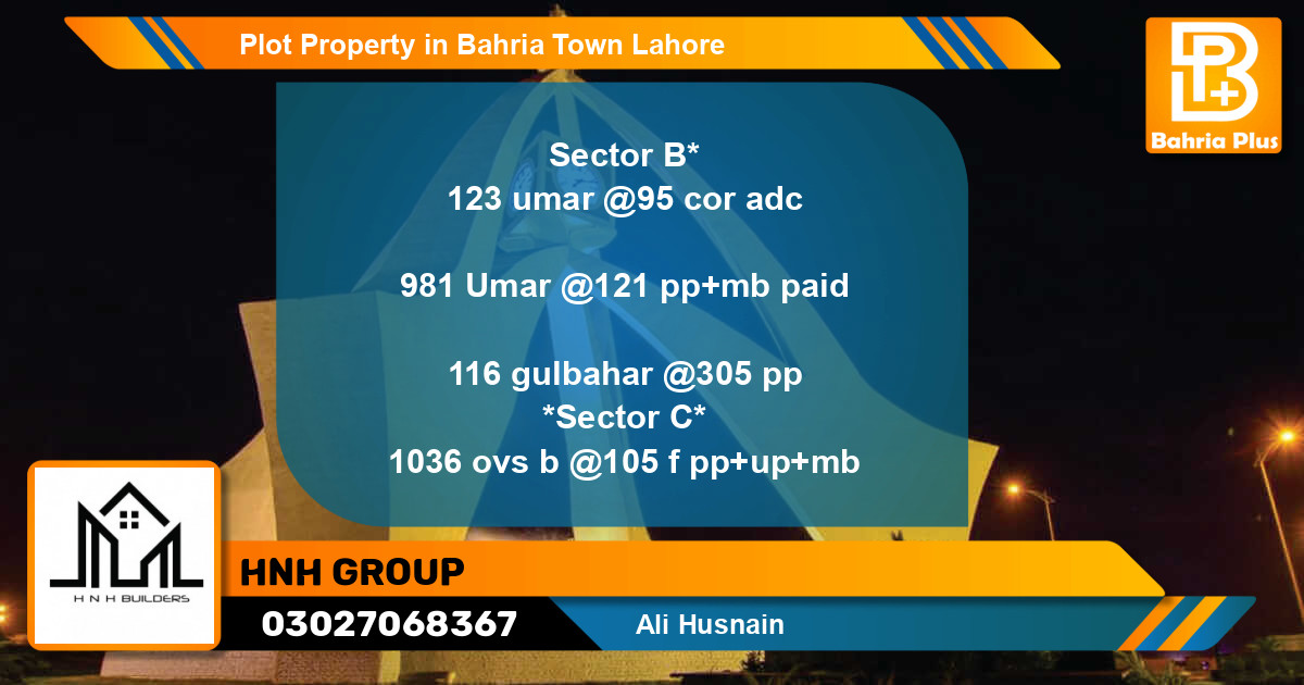 Residential Plot for Sale in Bahria Town, Lahore - (BP-81901)