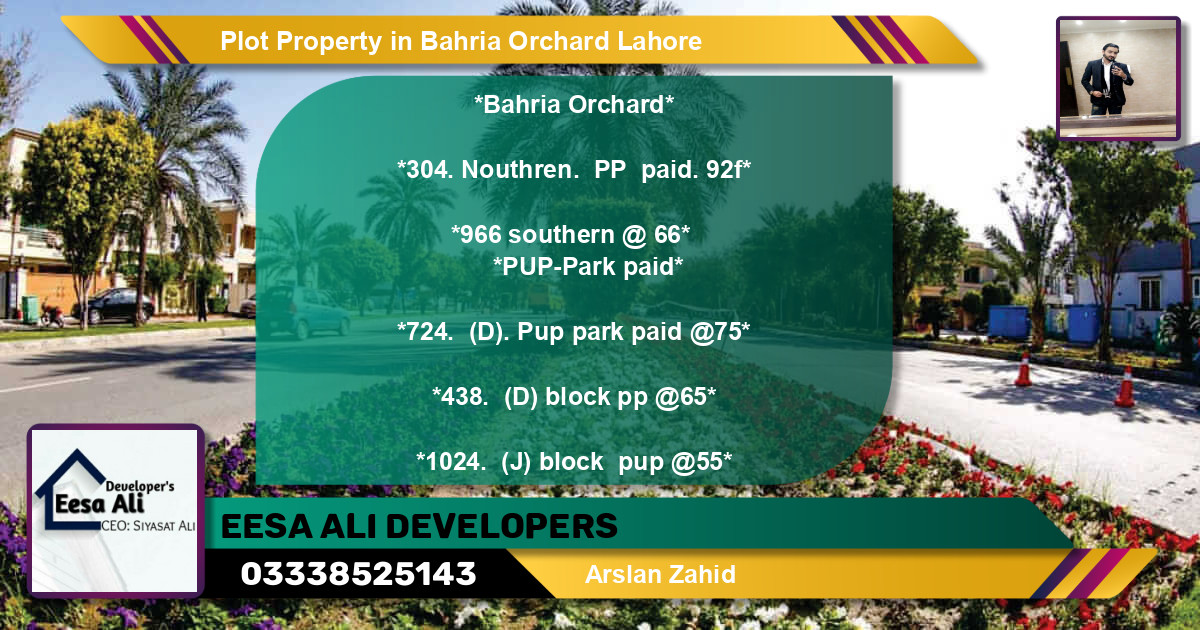 Residential Plot for Sale in Bahria Orchard, Lahore - (BP-81936)