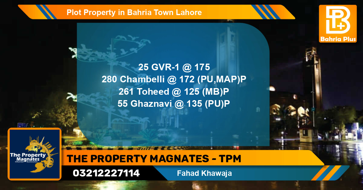 Residential Plot for Sale in Bahria Town, Lahore - (BP-81939)