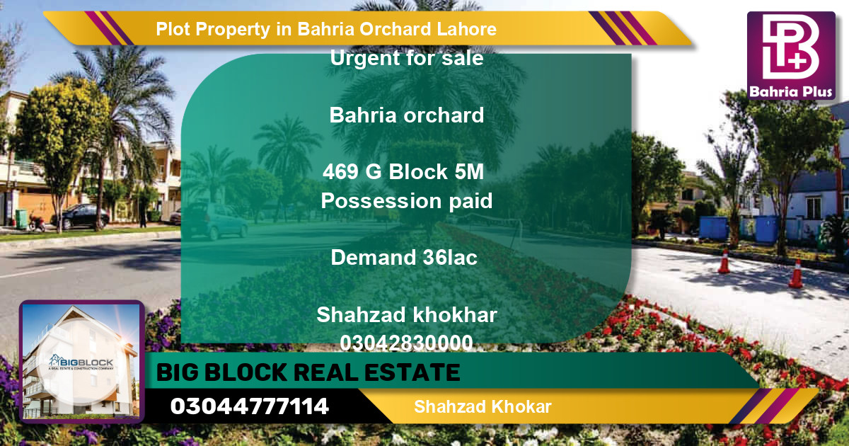 Residential Plot for Sale in Bahria Orchard, Lahore - (BP-81952)